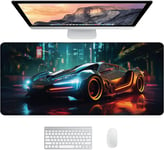 Grand Tapis De Souris XXL Gaming Desk Mat | Tapis De Souris Voiture de Sport | Tapis De Bureau sous Main Bureau | Tapis Souris Gamer | Dessous De Bureau - 90x40cm (Voiture Sport)