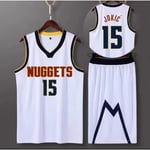 Sportkläder Nikola Jokic Denver Nuggets Basketbolltröja 15 Vuxen Basketbolltröja City White City White City White 4XS（110-120cm）