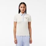 Lacoste Polo slim fit jersey stretch contrasté Taille 36 Blanc/bleu Clair