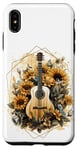 Coque pour iPhone XS Max Guitare acoustique Tournesol Musique Femmes Graphic