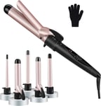 GINTOGE Hair Curler-5 in 1 Curling Tongs Curling Iron with PTC Ceramic Barrels