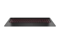 Hp 859735-041, Kabinett + Tastatur, Tysk, Bakgrunnsbelyst Tastatur, Hp, Omen 15