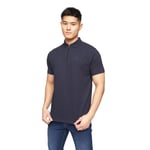 Crosshatch Mens Telepart Quarter Zip Polo Shirt - M