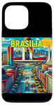 Coque pour iPhone 13 Pro Max Souvenirs de Brasilia Brésil Voyage Vintage Retro City Skyline