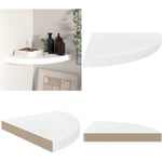 Étagère d'angle flottante blanc brillant 35x35x3,8 cm MDF - étagère d'angle - étagères d'angle - Home & Living