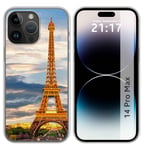 Coque Silicone Compatible Avec IPHONE 14 Pro Max (6.7) Design Paris Dessins