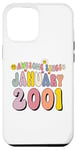 iPhone 12 Pro Max Awesome Since January 2001 Groovy 24 Years Old 24th Birthday Case