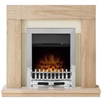 Adam Malmo Fireplace in Oak & Cream with Blenheim Electric Fire in Chrome, 39...