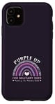 Coque pour iPhone 11 Purple Up for Military Kids Mois de l'enfant militaire