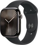 Apple Watch Series 10 Gps + Cellular 46mm Slate Titanium Case With Black Sport Band - S/m