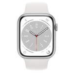 Refurbished Apple Watch Series 8 GPS + Cellular, 45mm Silver Aluminium Case with S/M White Sport Band