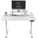 TRIUMPHKEY Bureau Assis Debout 120×60cm Bureau Hauteur Réglable Electrique,Blanc Bureau Ordinateur,Standing Desk,Table Assis Debout Idéal pour l'apprentissage au Bureau et Les Jeux