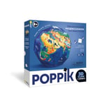 POPPIK 1841266-Globe terrestre éducatif interactif en 3D avec Autocollants Amovibles et livret multilingue (français Non Garanti) -pour Enfants à partir de 8 ans-26 cm, 1841266, 26 cm