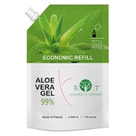 Aloe Vera Gel Bio et Pur de Lanzarote pour Visage, Corps et Cheveux. Gel Hydratant pour Epilation, Serum Visage, Rasage, Apres Soleil, Cicatrisant et Nettoyant - 5000 ml 5 L