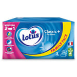 Boîte Mouchoirs Lotus Classic+ Pur Blanc Family Pack x130