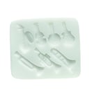 Silikomart 71.247.00.0096 Moule pour Pâte à Sucre SLK147 Instruments Musicaux Silicone Blanc