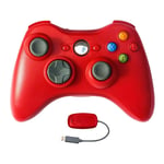 Manette Sans Fil Compatible Xbox 360 Avec Récepteur, Double Vibration Design Ergonomique Amélioré Manette De Jeu Pour Xbox 360 / Pc Windows 7/8/10