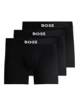 BOSS Stretch Cotton Logo Waistband Boxer Briefs, Pack of 3, Black