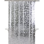 AlwaysH Rideau de douche anti-moisissure 3D en EVA anti-moisissure, rideau de douche transparent avec crochets, imperméable et antibactérien, 1,8 x 2