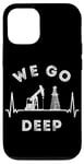 Coque pour iPhone 12/12 Pro We Go Deep Oil Rig Heartbeat EKG Pulse Oilfield Man