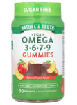 NATURE'S TRUTH Vegan Omega 3-6-7-9 Gummies, Natural Peach, 50 Gummies, FREE P&P