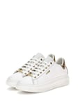 Chaussure Femme GUESS Vibo Sneakers En Cuir WHITE GOLD 40 Choix=P WHITE GOLD FL8