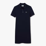 Lacoste Womenss Stretch Cotton Piqué Polo Dress in Navy material_polycotton - Size 10 UK