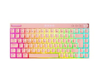 MARSGAMING MKCLOUD, Clavier Mécanique sans Fil RGB Rose, Ultra-Compact 75%, Switch Outemu SQ Pro Rouge, Langue Français