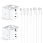 New iPad USB C Charger Cable and Plug,Foldable 2 Pack Fast Charge Type C Cables and Plug for Apple iPad Pro 12.9 3Gen/11 1Gen/iPad Air 5th/4th,2021 2022 iPad 9th/10th Generation/iPad Mini 6th