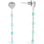 Boucles oreilles Orusbijoux  Boucles D'oreilles Argent Pendantes Cœur Pierres Amazonite