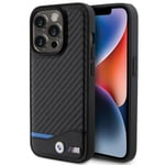 Étui pour Téléphone Portable Coque IPHONE 15 Pro BMW Cuir Tricolor Noir Carbone