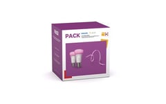 Pack Ré-équipement Éclairage connecté Fnac Darty 2024 2 Ampoules connectées Philips Hue Blanc et couleur E27 + Lightstrip Solo