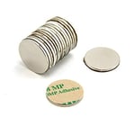 Aimant Néodyme Adhésif N42 Pour Les Arts, L'Artisanat, la Fabrication de Modèles, Le Bricolage, Les Passe-Temps - 20mm dia x 1,5mm - 2kg Pull - South - Pack de 10