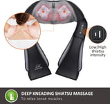 Snailax Back Massagers for Pain, Valentine's Day Gifts,Shiatsu Neck Massager 4D