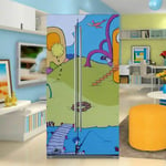 Two-door Fridge Stickers Self Adhesive Kitchen Wallpaper DIY Refrigerator Cover