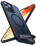 TORRAS [Invisible Titanium Stand for iPhone 14 Pro Case [12FT Military Shockproof ] [TOP N56 Magnets] [20W Fast Charging] Truly Completely Flat & Slim Case iPhone 14 Pro Cover - Pstand Black