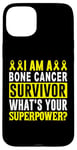 Coque pour iPhone 15 Plus Ruban jaune de soutien pour la sensibilisation au cancer des os