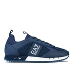 EA7 Mens Emporio Armani B&W Mesh Run Trainers in Navy - Size UK 7