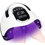 280W UV LED-nagellampa, snabba nagelhärdande lampor för hem och salong, 66 pärlor LED-nageltork för gellack med automatisk sensor/4 timerinställning, handtag professionell nagelkonst