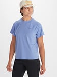 Marmot Wm's Windridge SS, T-shirt fonctionnel respirant, t-shirt de sport à manches courtes, t-shirt de fitness à séchage rapide, Femme, Getaway Blue, XS