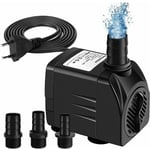 Ikodm - Pompe Eau Submersible, 65w 3000l / h Mini Pompe Aquarium,Ajustable Pompe Fontaine Pour Étang Fontaine Réservoir De Poissons Avec 3 Buses,