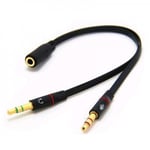 Unbranded 3.5mm Headphone Mic Audio Y Splitter Cable Female to Dual Male Converter Adapter for PC/Laptop