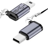 Adaptateur Micro USB vers Mini USB (Lot de 2), Connecteur Femelle Micro USB vers Mini USB Mâle, Adaptateur USB Mini vers Micro USB Compatible avec Les Appareils Photo Numériques, Ordinateurs,.[G582]