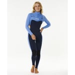 Rip Curl Women Dawn Patrol 3/2 mm Chest Zip Sublimed Wetsuit - Combinaison de surf femme Blue 6