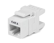 StarTech.com 180 Degree Cat 6 Keystone Jack - RJ45 Ethernet Cat6 Wall Jack White - 110 Type - Keystone Jack 180 Degree 110 UTP (C6KEY110SWH)