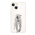 Coque Iphone 14 leopard noir jungle personnalisee