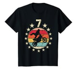 Youth 7th Birthday Dirt Bike Boy Girl 7 Year Old Birthday Biker T-Shirt