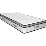 Matelas marie a Ressorts + 3 cm Latex Naturel à 70 % en 75 Kg/m3 - 140x190 Hauteur +/- 25 cm - Accueil Moelleux - Soutien Equilibre + Oreiller Visco