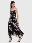 AllSaints Jasmine Floral Dress, Black/White