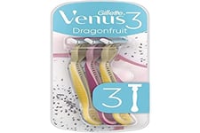 Gillette Venus Dragonfruit Lot de 3 rasoirs jetables pour femme avec 3 lames confortables